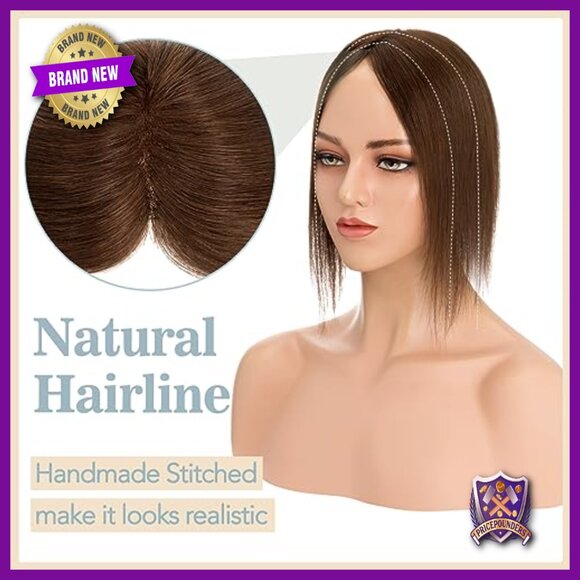 Human Hair Topper Clip-In 10 Inch Lace Base Hair Loss Cover No Bangs main image 5